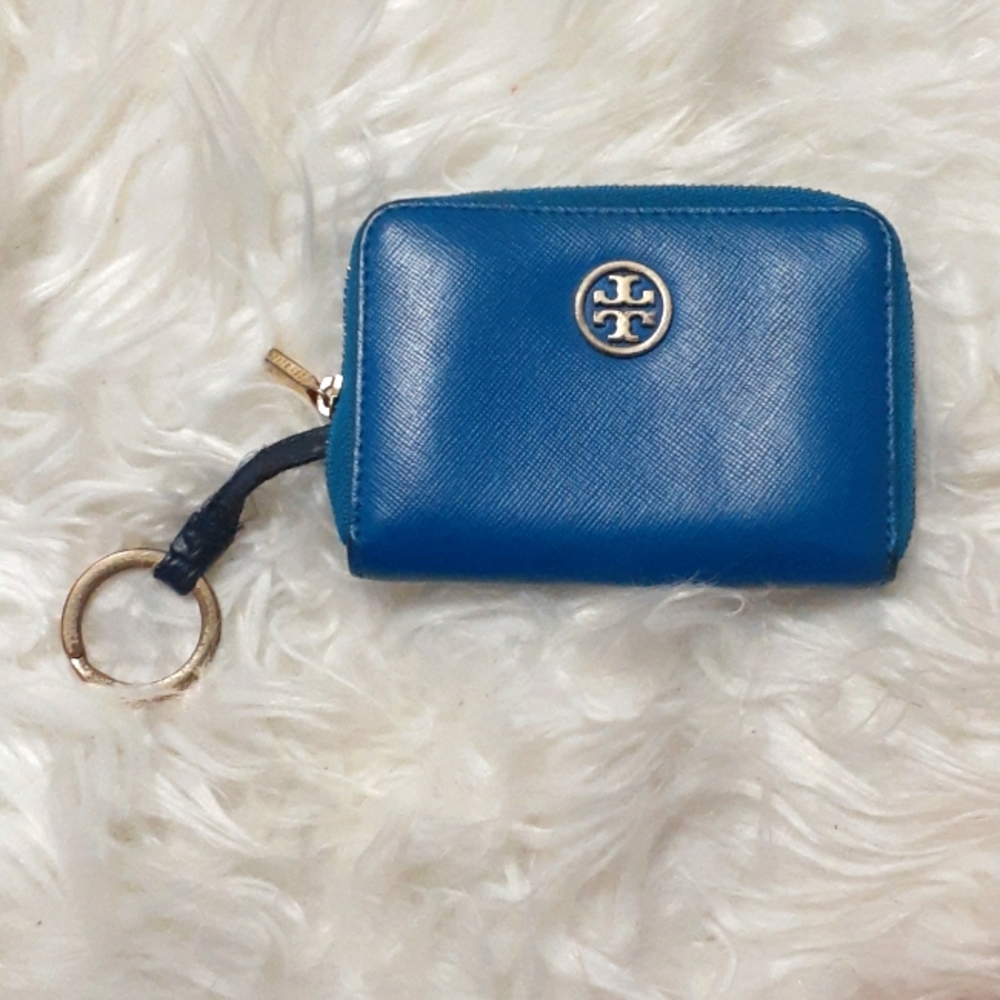 Tory Burch Blue Keychain Card Holder